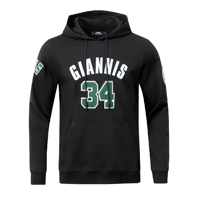 NBA MILWAUKEE BUCKS GIANNIS MEN'S PO HOODIE (BLACK)