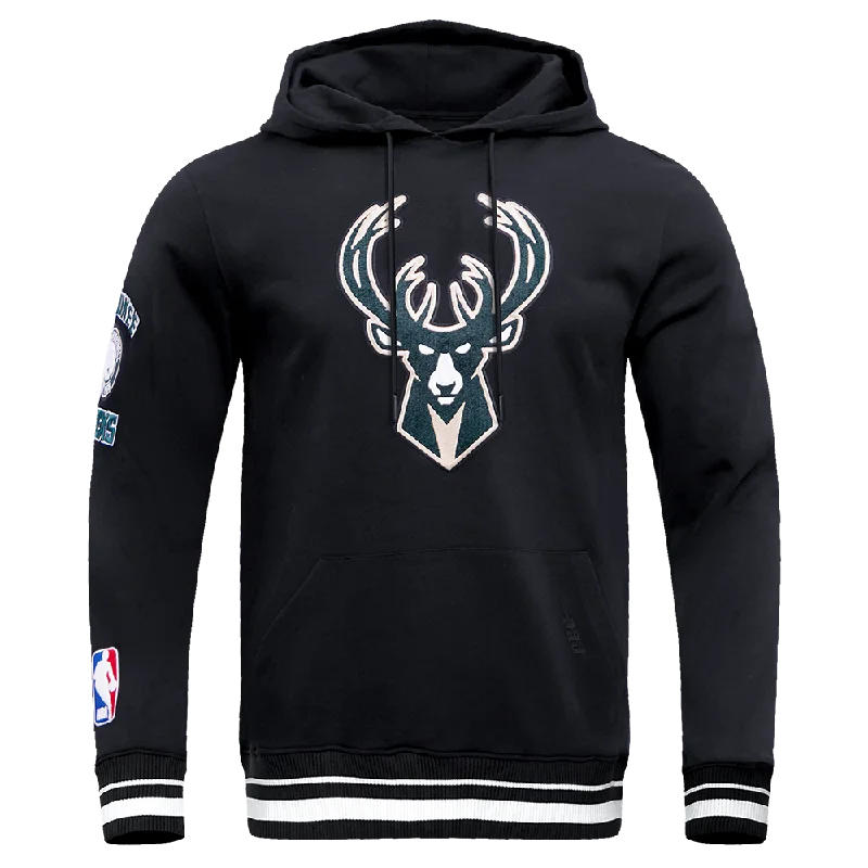 NBA MILWAUKEE BUCKS RETRO CLASSIC MEN'S PO HOODIE (BLACK)