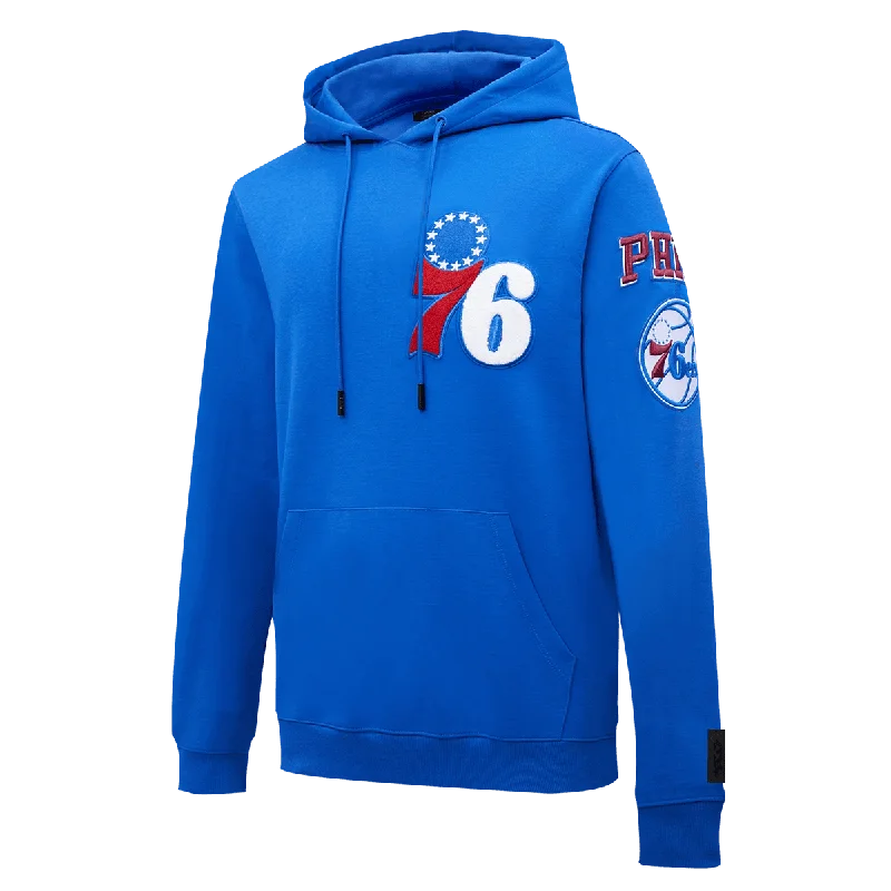 NBA PHILADELPHIA 76ERS LOGO MEN'S PO HOODIE (ROYAL BLUE)