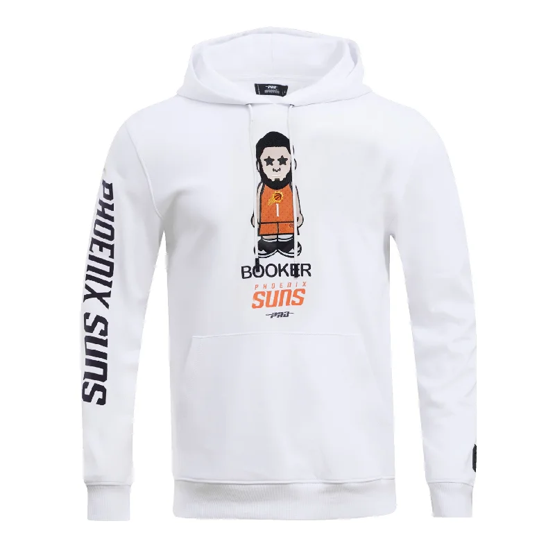 NBA PHOENIX SUNS PRO CARTOON PLAYER MEN'S PO HOODIE BOOKER (WHITE)