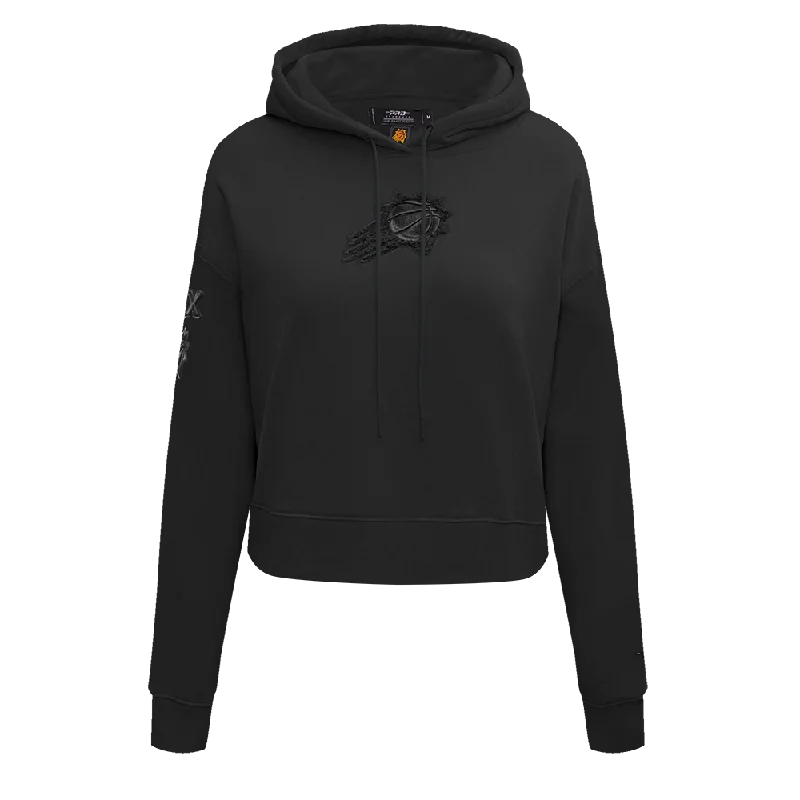 NBA PHOENIX SUNS TRIPLE BLACK WOMEN'S CROPPED PO HOODIE (TRIPLE BLACK)