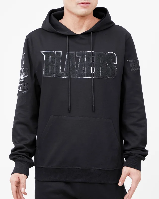 NBA PORTLAND TRAIL BLAZERS TRIPLE BLACK MEN'S PO HOODIE (TRIPLE BLACK)