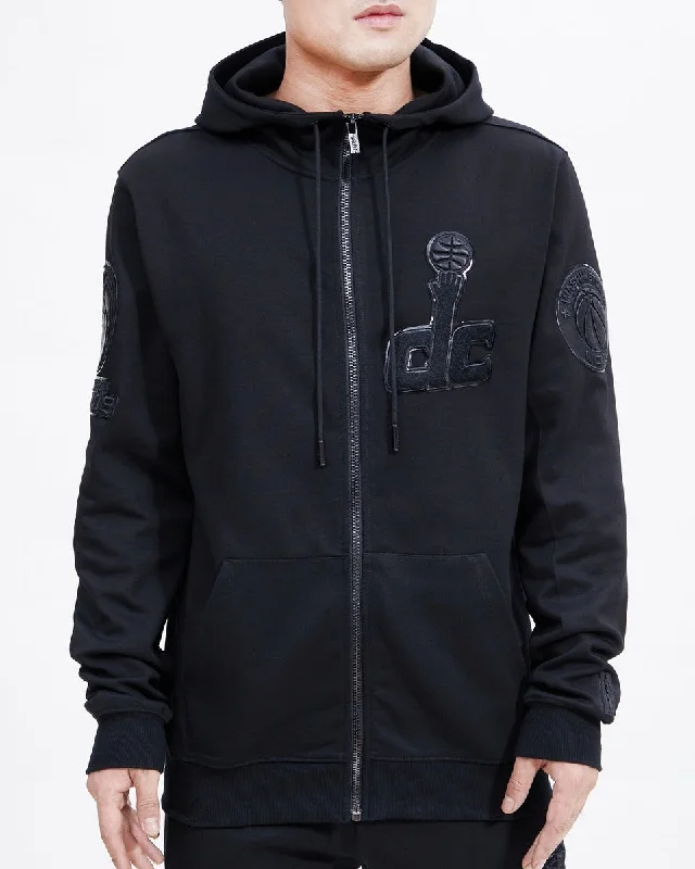 NBA WASHINGTON WIZARDS TRIPLE BLACK MEN'S FZ PO HOODIE (BLACK)