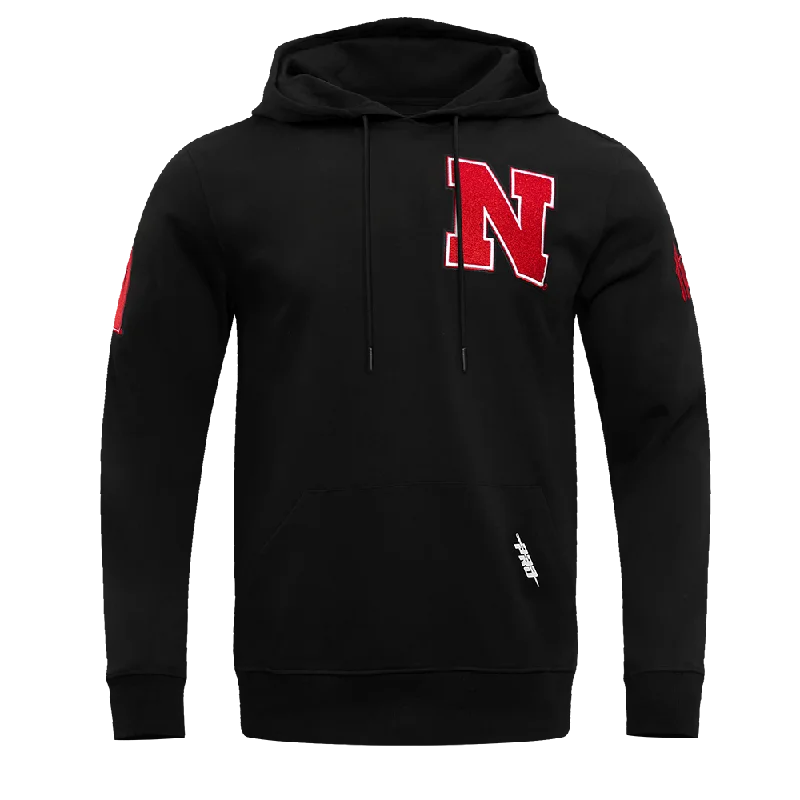 UNIVERSITY OF NEBRASKA CLASSIC MEN'S PO HOODIE (BLACK)