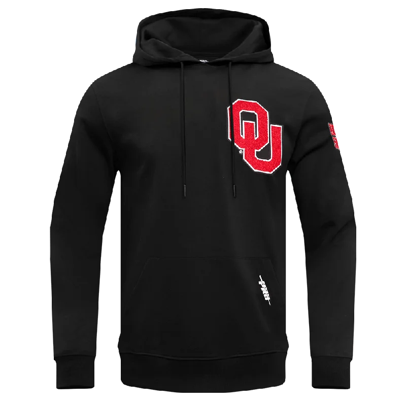 UNIVERSITY OF OKLAHOMA CLASSIC MEN'S PO HOODIE (BLACK)