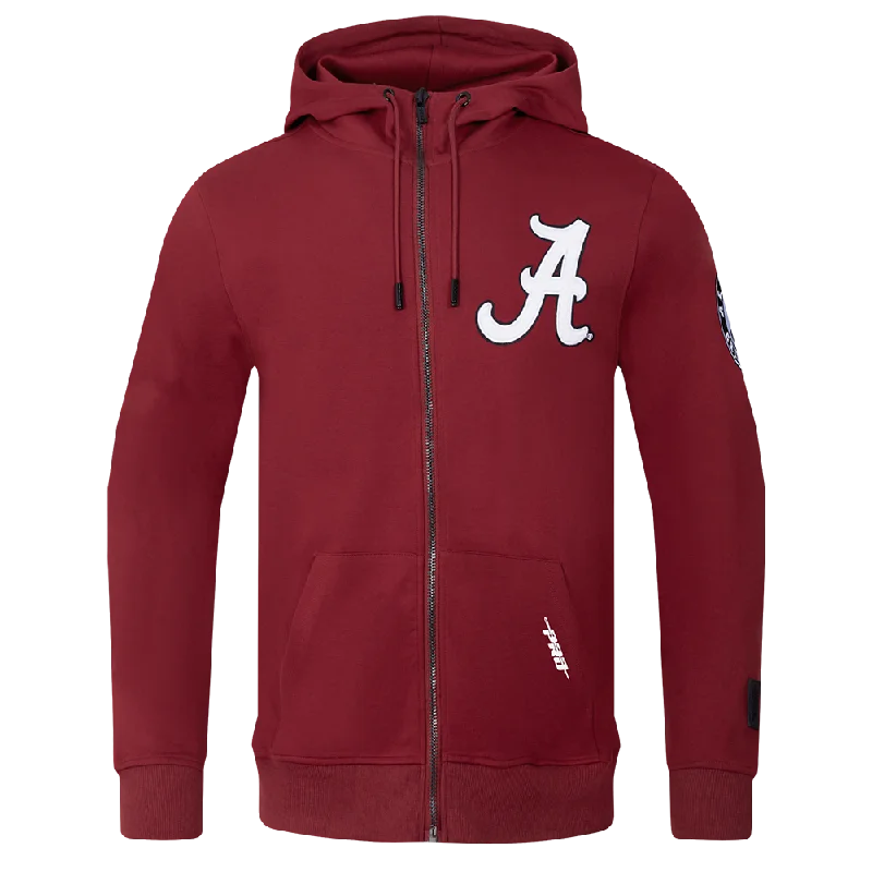 UNIVERSITY OF ALABAMA CLASSIC MEN'S FZ PO HOODIE (CARDINAL RED)