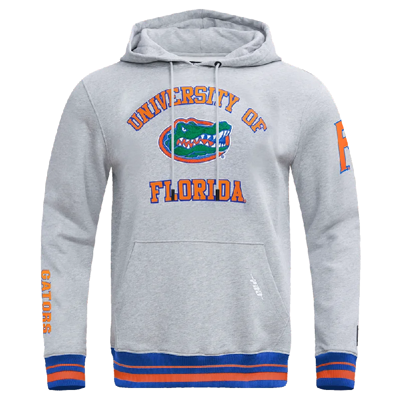 UNIVERSITY OF FLORIDA CLASSIC MEN'S STACKED LOGO PO HOODIE (HEATHER GREY/ROYAL/ORANGE)