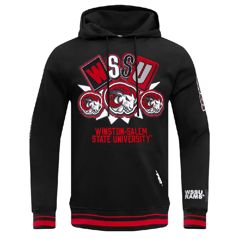 WINSTON-SALEM STATE UNIVERSITY HOMECOMING MEN'S RIB PO HOODIE (BLACK/RED/BLACK)