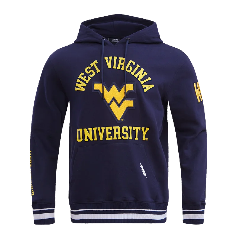 WEST VIRGINIA UNIVERSITY CLASSIC MEN'S STACKED LOGO PO HOODIE (MIDNIGHT NAVY)