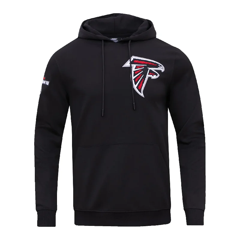 NFL ATLANTA FALCONS CLASSIC CHENILLE MEN'S PO HOODIE (BLACK)