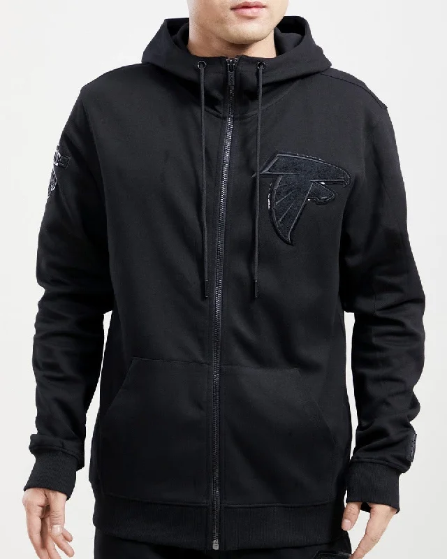 NFL ATLANTA FALCONS TRIPLE BLACK FZ HOODIE (TRIPLE BLACK)