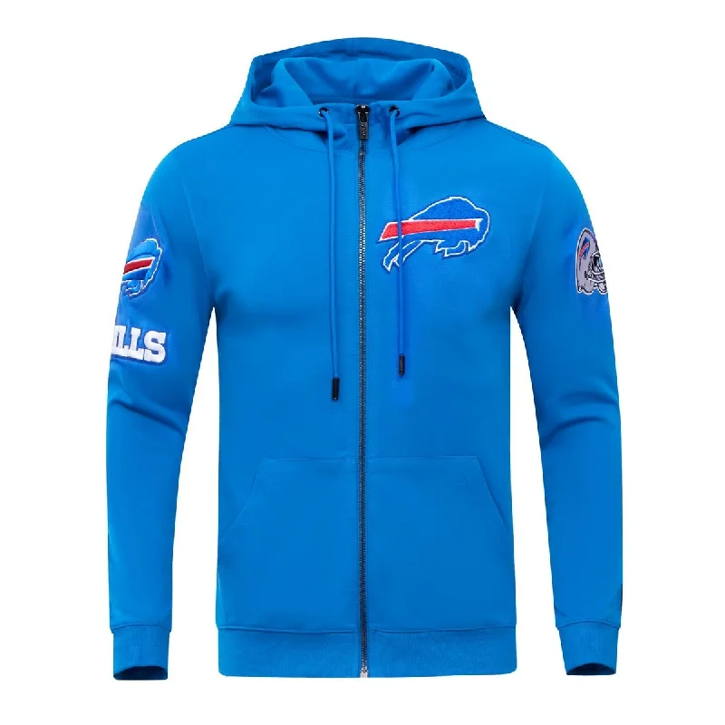 NFL BUFFALO BILLS CLASSIC CHENILLE MEN'S FZ PO HOODIE (ROYAL BLUE)