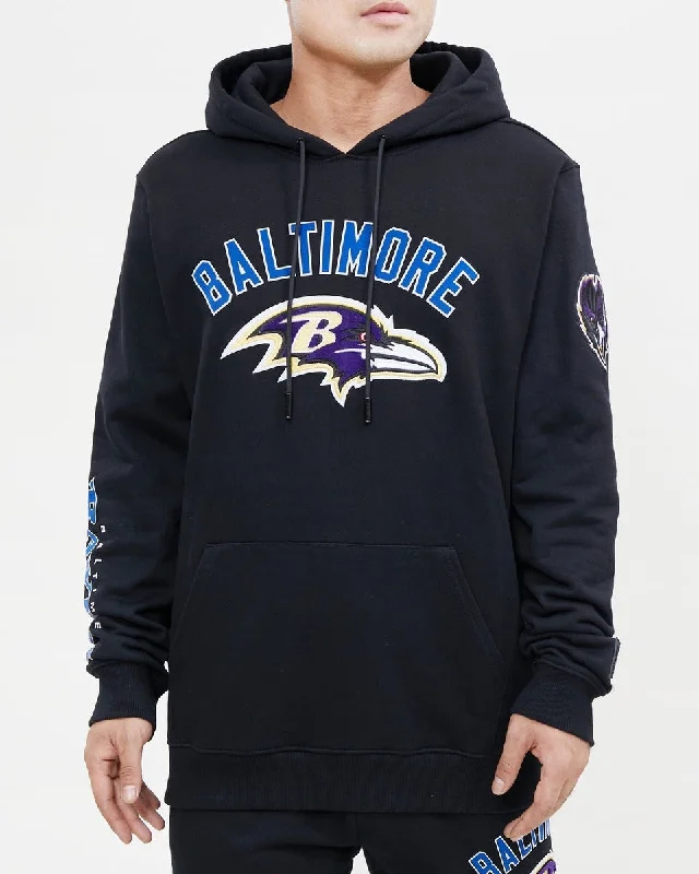 NFL BALTIMORE RAVENS CLASSIC MEN'S PO HOODIE (BLACK)