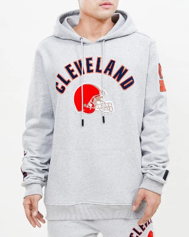 NFL CLEVELAND BROWNS CLASSIC MEN'S PO HOODIE (HEATHER GREY)