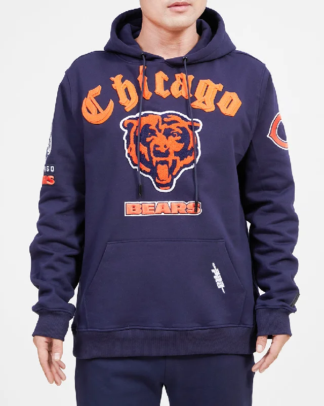 NFL CHICAGO BEARS OLD ENGLISH MEN'S PO HOODIE (MIDNIGHT NAVY)