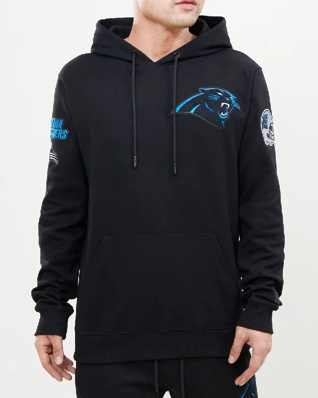 NFL CAROLINA PANTHERS CLASSIC CHENILLE MEN'S PO HOODIE (BLACK)