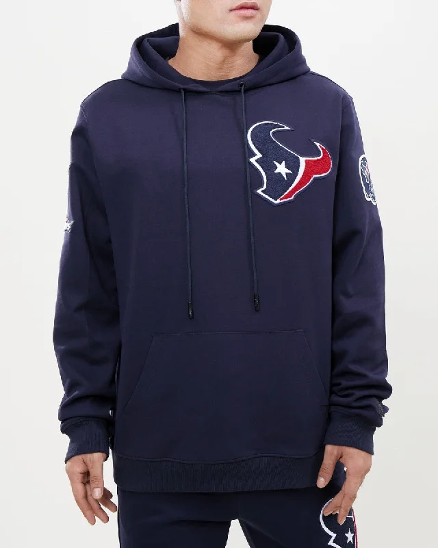 NFL HOUSTON TEXANS CLASSIC CHENILLE MEN'S PO HOODIE (MIDNIGHT NAVY)