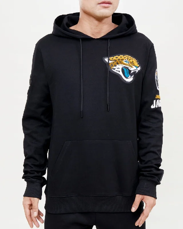 NFL JACKSONVILLE JAGUARS CLASSIC CHENILLE MEN'S PO HOODIE (BLACK)