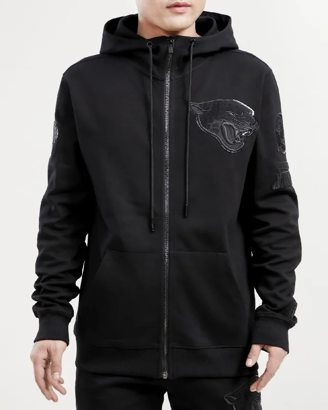 NFL JACKSONVILLE JAGUARS TRIPLE BLACK FZ HOODIE (TRIPLE BLACK)