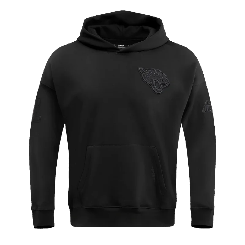 NFL JACKSONVILLE JAGUARS NEUTRAL DROP SHOULDER MEN'S PO HOODIE (BLACK)