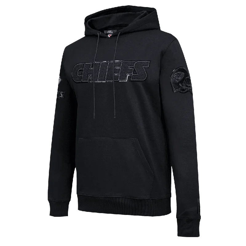 NFL KANSAS CITY CHIEFS TRIPLE BLACK LOGO MEN'S PO HOODIE (TRIPLE BLACK)