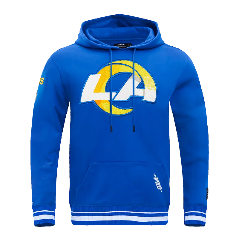 NFL LOS ANGELES RAMS MASHUP MEN'S RIB PO HOODIE (ROYAL BLUE)