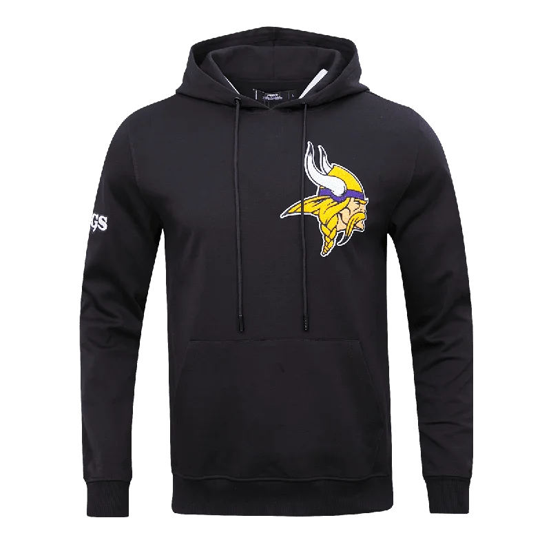 NFL MINNESOTA VIKINGS CLASSIC CHENILLE MEN'S PO HOODIE (BLACK)