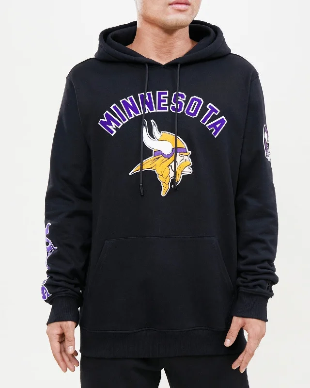 NFL MINNESOTA VIKINGS CLASSIC MEN'S PO HOODIE (BLACK)