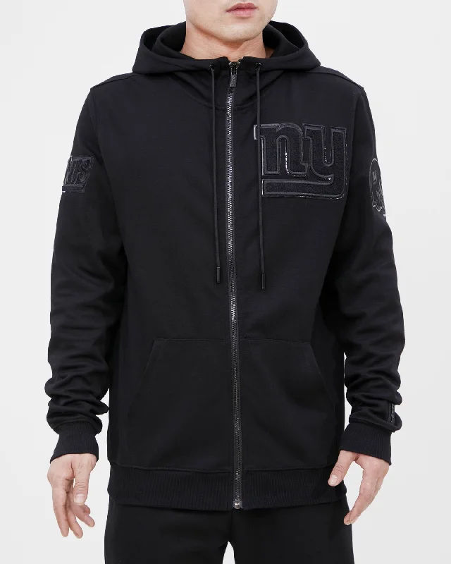 NFL NEW YORK GIANTS TRIPLE BLACK MEN'S FZ PO HOODIE (TRIPLE BLACK)