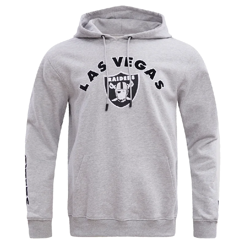 NFL OAKLAND RAIDERS CLASSIC BRISTLE FLC PO HOODIE (HEATHER GREY)