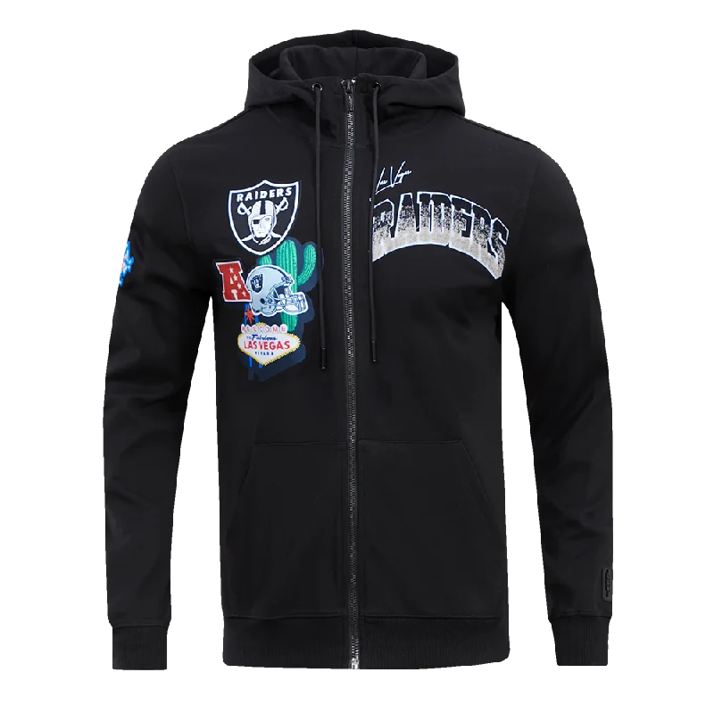 NFL LAS VEGAS RAIDERS HOMETOWN MEN'S FZ HOODIE (BLACK)