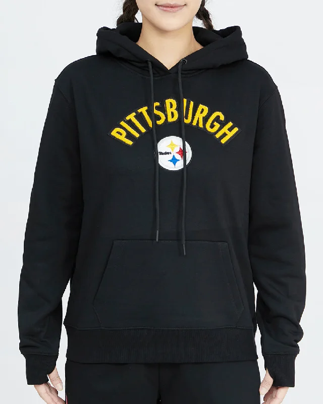 NFL PITTSBURGH STEELERS CLASSIC WOMEN'S PO HOODIE (BLACK)