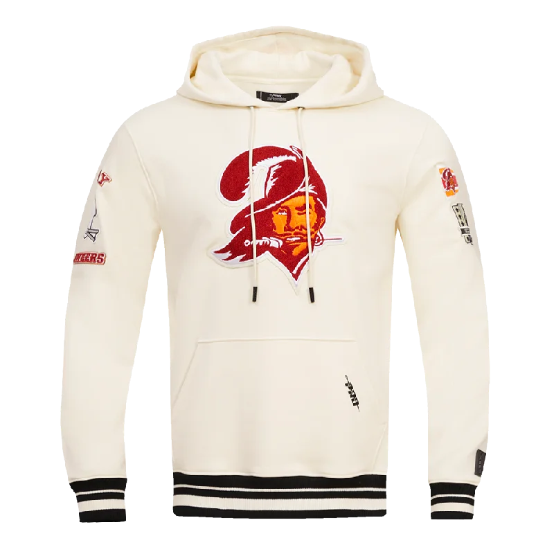 NFL TAMPA BAY BUCCANEERS RETRO CLASSIC MEN'S PO HOODIE (EGGSHELL/ BLACK)