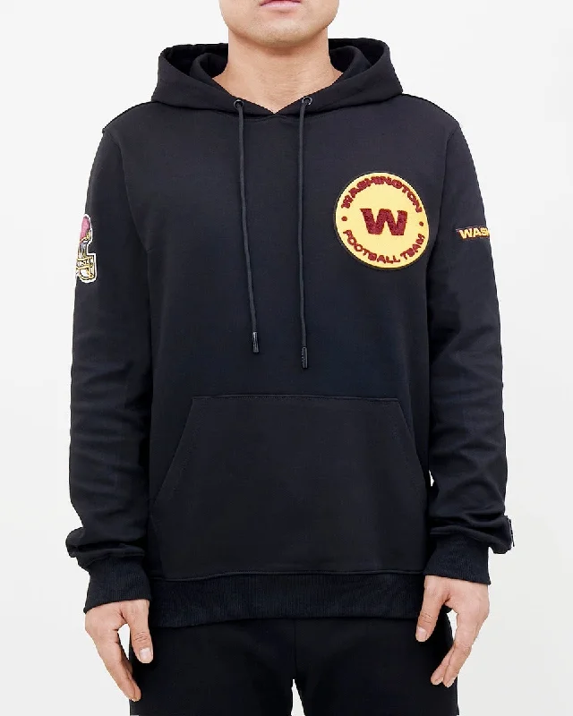 NFL WASHINGTON COMMANDERS CLASSIC CHENILLE MEN'S FZ PO HOODIE (BLACK)