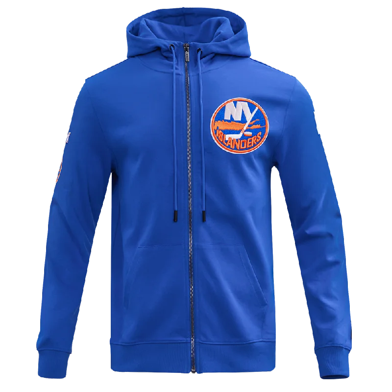 NHL NEW YORK ISLANDERS CLASSIC CHENILLE MEN'S FZ PO HOODIE (ROYAL BLUE)