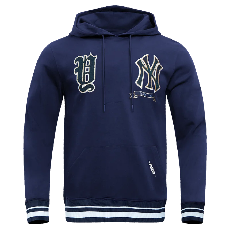 MLB NEW YORK YANKEES PRO PREP RIB FLC PO HOODIE (MIDNIGHT NAVY)