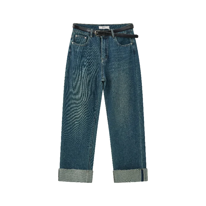 2824Q Rolled-Cuff Denim Jeans