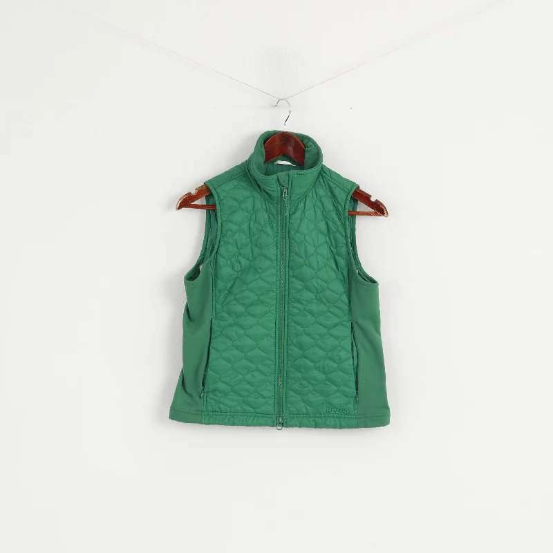 L.L. Bean Women XS Bodywarmer Green Full Zipper Quilted Thinsulate Vest