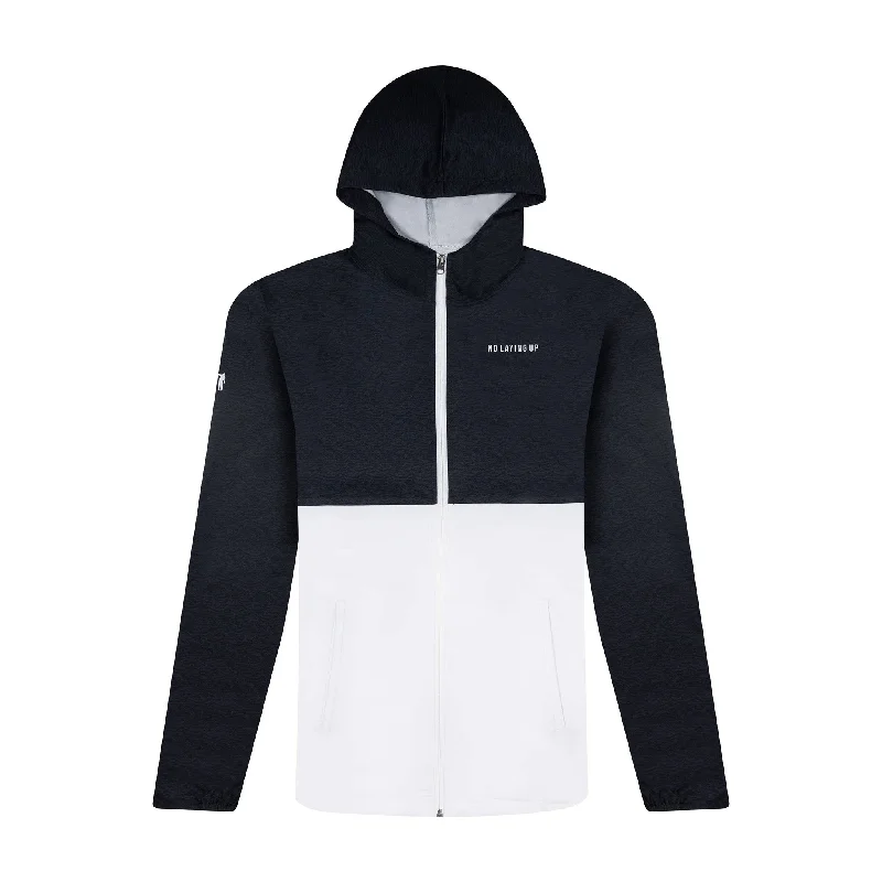 NLU Full Zip Windrunner Jacket | Black print and White