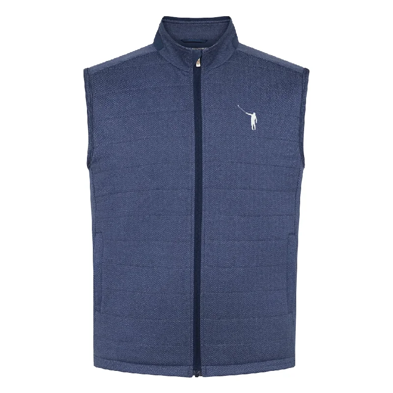 NLU + H&B Insulated Fleece Vest | Navy Herringbone