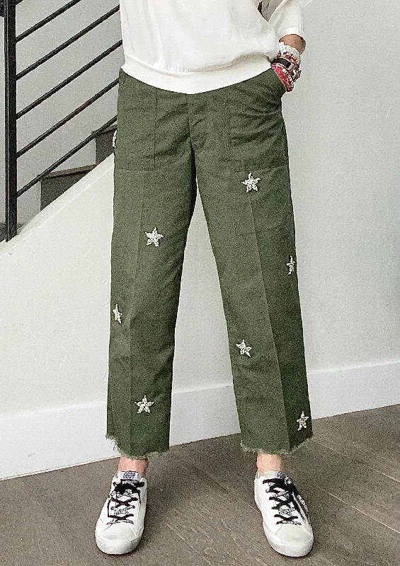 Rank & Sugar Star Embellished Utility Pant