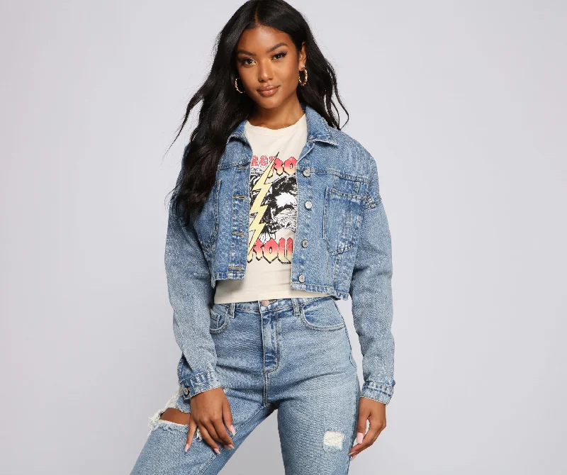 The Next Level Cropped Denim Jacket