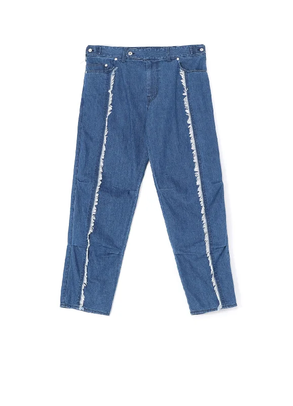 8OZ DENIM PANTS WITH RIPPED LINE DETAIL