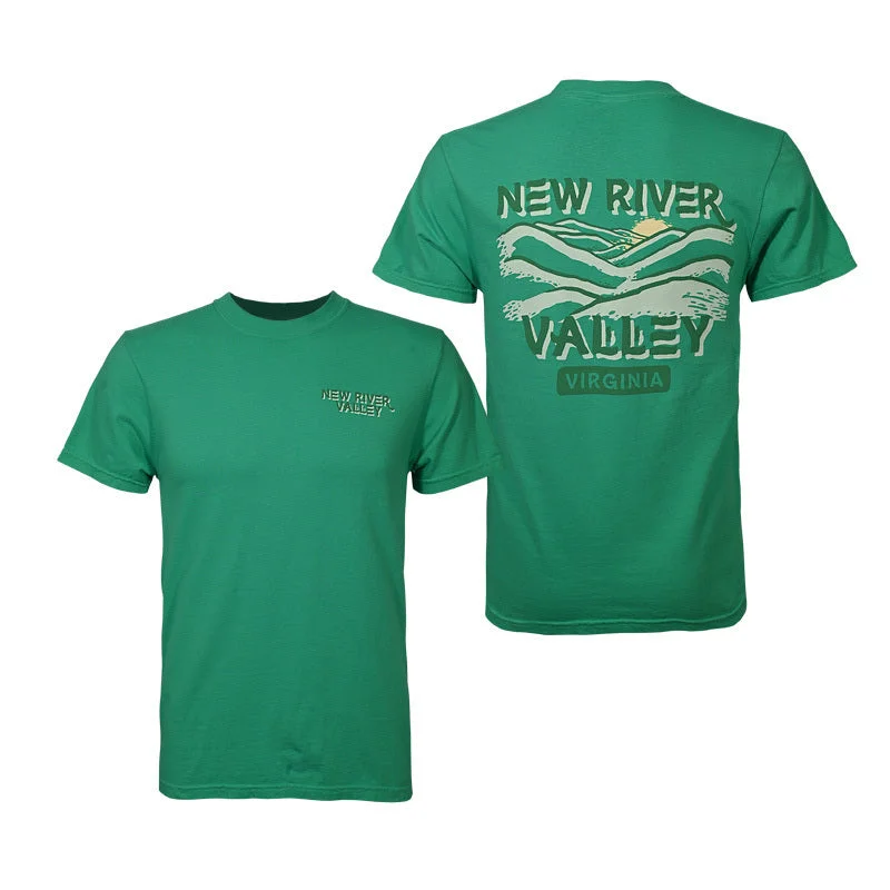 New River Valley Sun Lit Mountains T-Shirt: Island Green