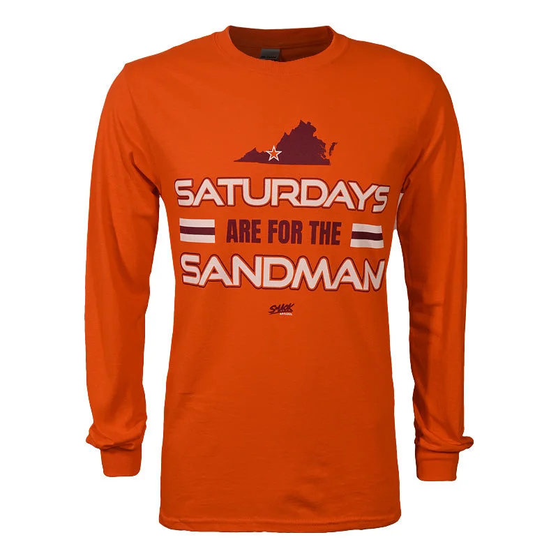 Saturdays are for The Sandman Long-Sleeved T-Shirt: Orange by Smack Apparel