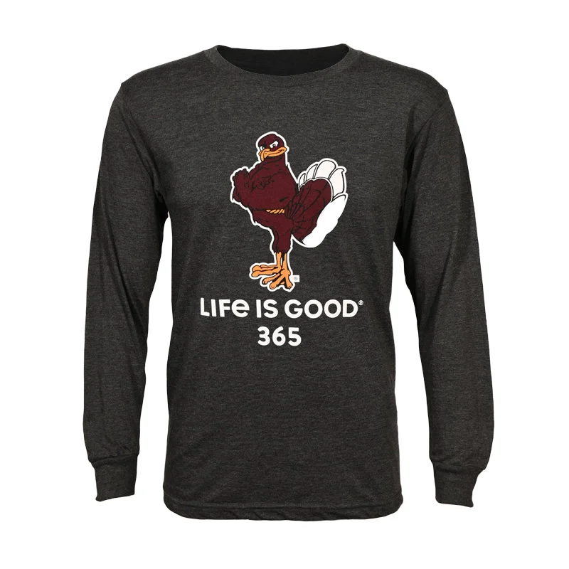 Virginia Tech Life is Good 365 Long-Sleeved T-shirt: Heather Black