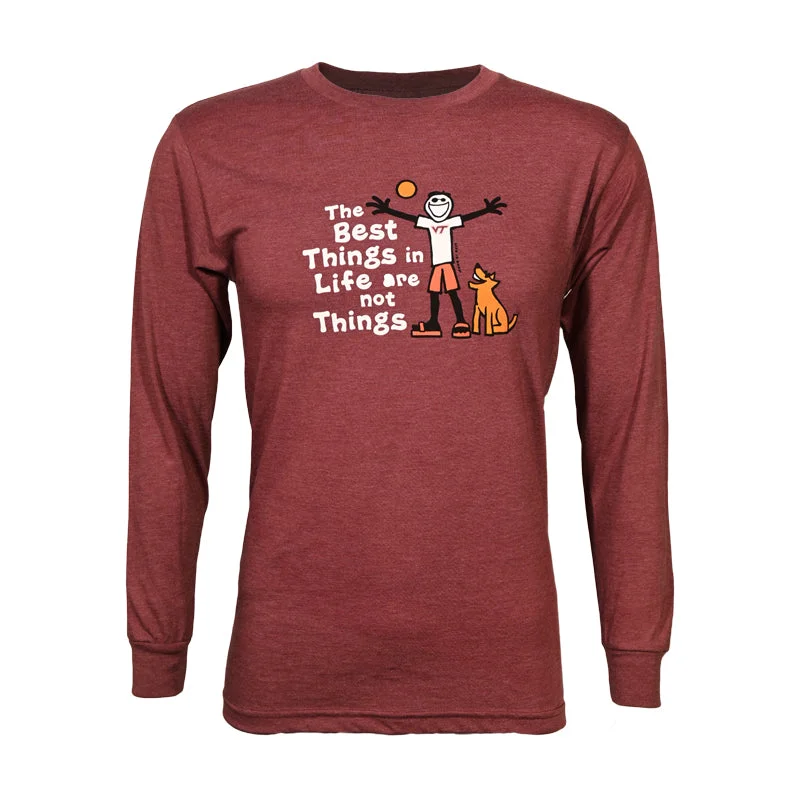 Virginia Tech Life is Good Best Things Long-Sleeved T-shirt: Heather Maroon