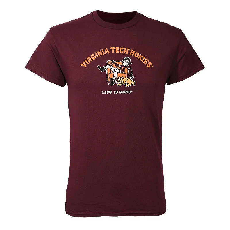 Virginia Tech Life is Good Football Fan T-Shirt: Maroon