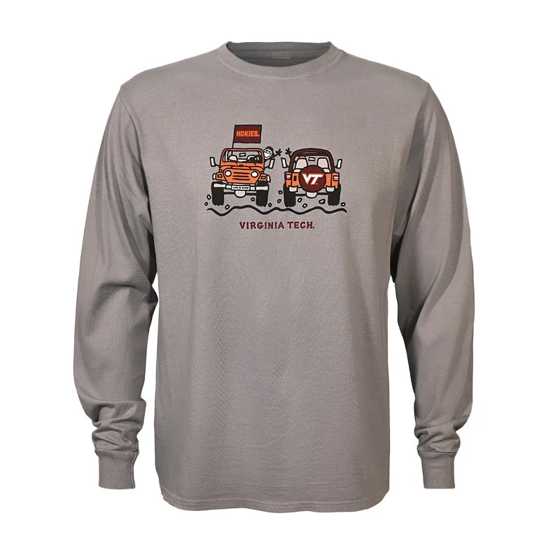 Virginia Tech Life is Good Smileage Long-Sleeved T-Shirt: Steel Gray