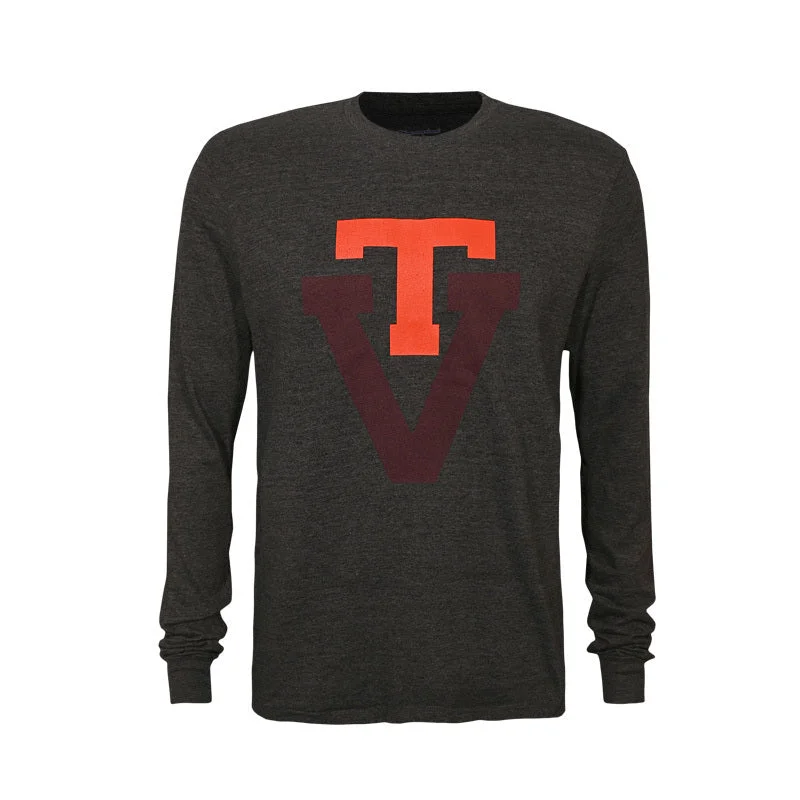 Virginia Tech Triumph Vault Logo Long-Sleeved T-Shirt: Charcoal by Champion